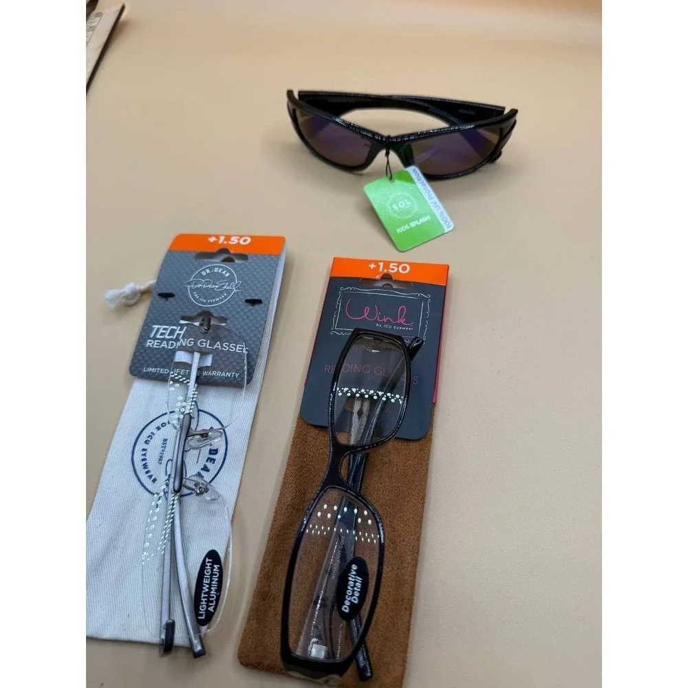 Lot of 3  ICU Eyewear Tech Reading Glasses/Wink Reading‎ Glasses/ SC Sunglasses